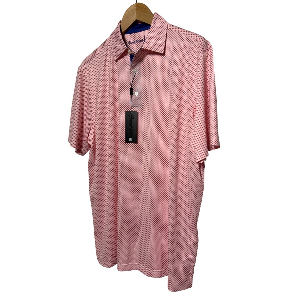Grunk Dolfer Golf Polo Ivory Red Star Print Size Medium Retail: $69‎ NWT